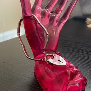 vintage padlock sterling silver bracelet